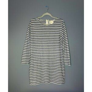 Sail To Sable Striped Shirt Dress L Navy White Nautical‎ Sheath Dress Old Money
